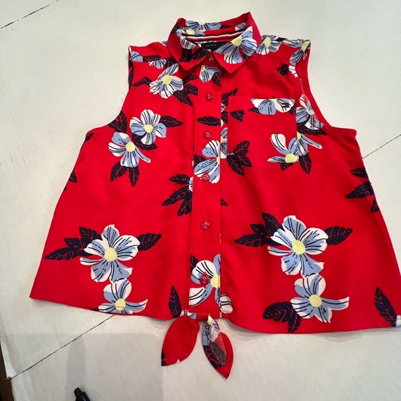 Tommy Hilfiger Other - Tommy Hilfiger Red Floral Kids Blouse